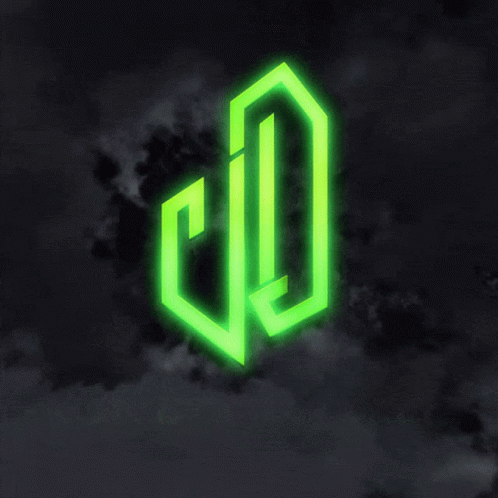 an illuminated letter is illuminated in green