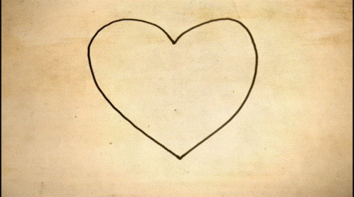 a piece of paper with a heart drawn on it