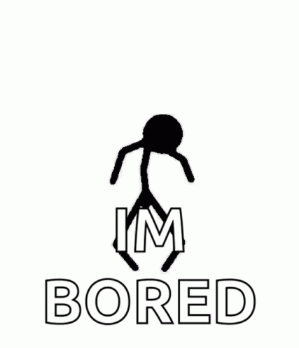 i'm bored poster with a man falling down
