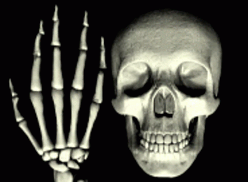 an x - ray drawing of the hand and skull