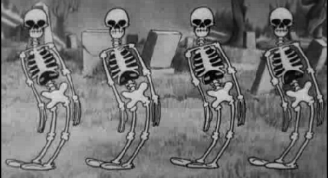 the skeleton was in line, but it doesn't be walking