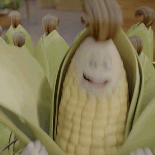 there is an image of a cartoon corn