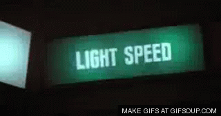 a sign with words that say light speed in the dark