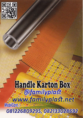 a roll of fabric in blue and white with the logo handle karton box