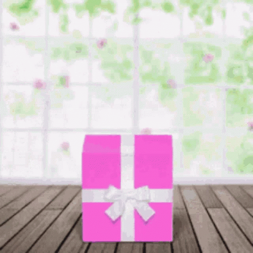 an artistic po of a purple gift box with a bow