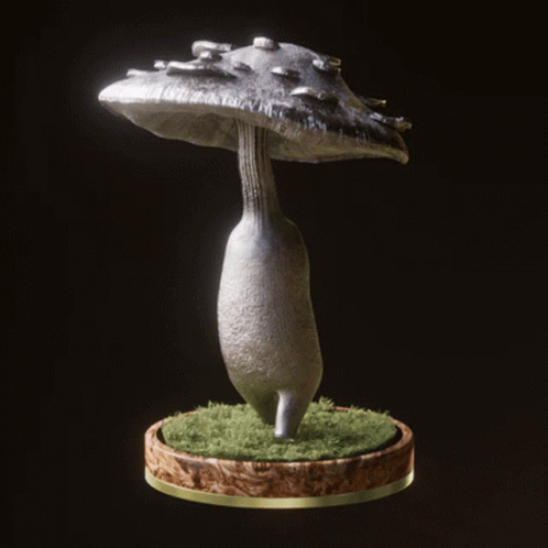 a model of a mushroom, on a table