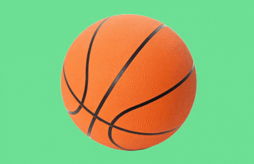 blue basketball on green background with black lines