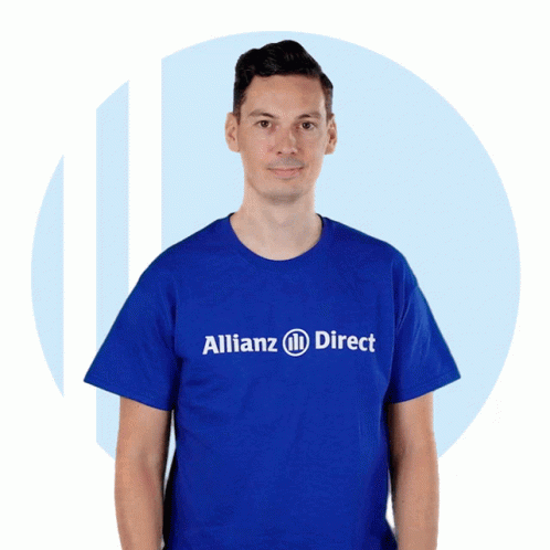 an image of the man in this image wearing allianz direct t - shirt