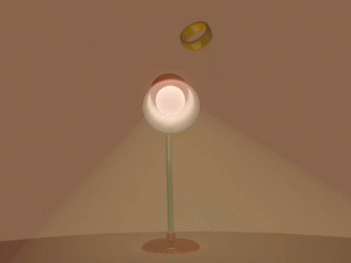 an art work depicts an illuminated round object