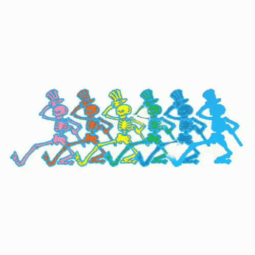 the multicolored figure is the symbol of running men