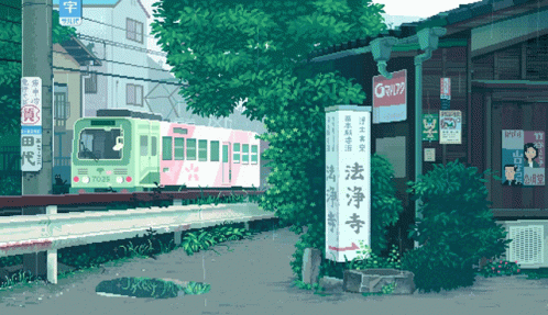 an oriental style train coming down the tracks
