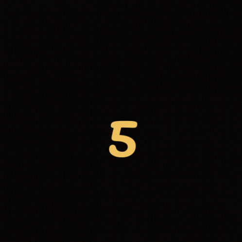 the number five sits in front of a dark background