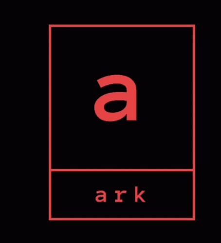 a picture with the word ark and a blue rectangle in it
