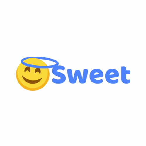 the logo for sweet with a smiley face