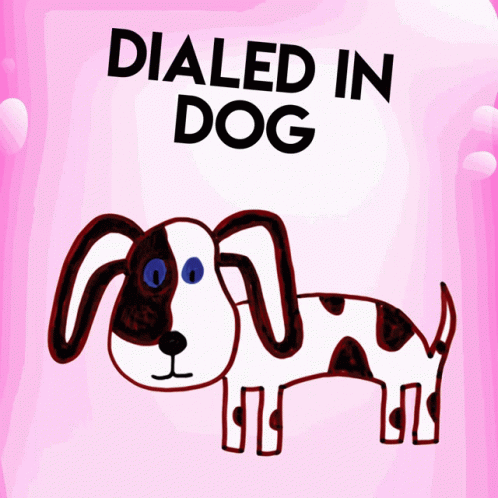 an illustration of a cartoon dog with text