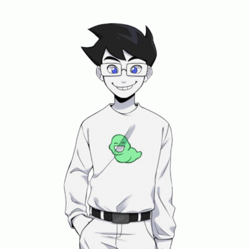 an anime man is wearing glasses and smiling