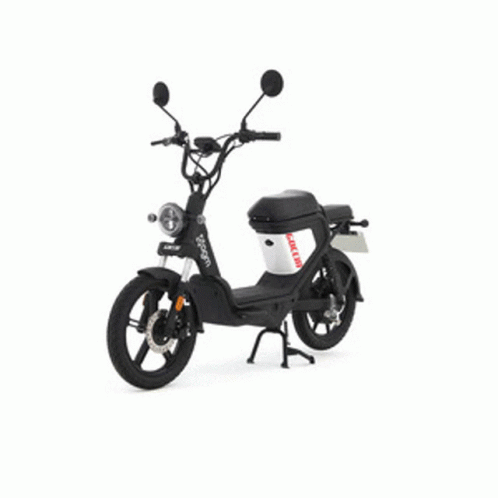 a scooter on white with its black and white tires