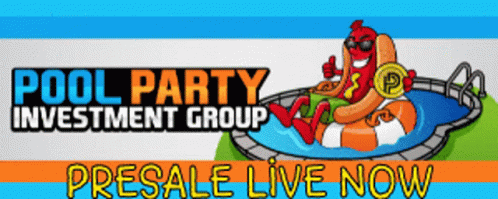 pool party investment group logo with a cartoon character inside of it