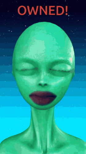 an alien with green skin and blue teeth is depicted in the poster