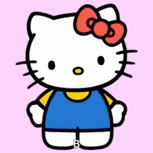 a hello kitty on pink with a bow