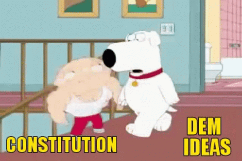 the cartoon shows a polar bear and a dog