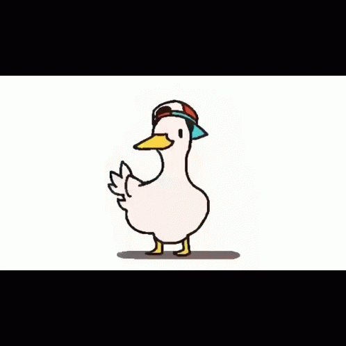 a picture of a duck with a hat and sunglasses on