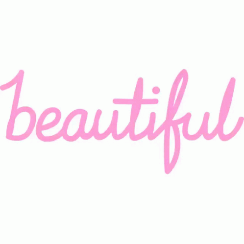 the words beautiful, written in pink on white paper