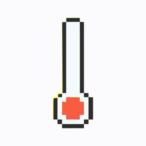 an old - school style pixel art of a white, blue and black object