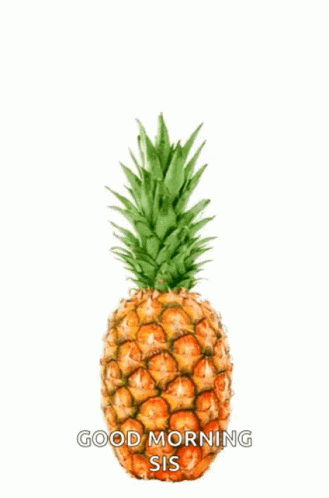 a pineapple sitting on top of a blue table