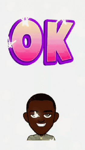 a cartoon image of a person with the letter ok