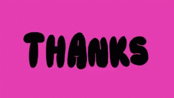 the word thanks is written in black on a purple background