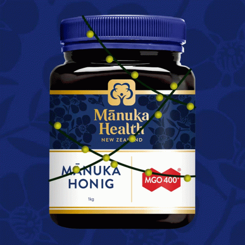 a label on a bottle of manuka health new zealand honia