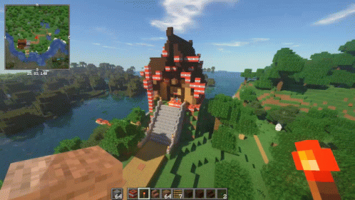 this is a beautiful scene of minecraft