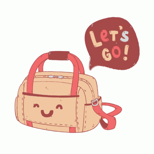 a cute little bag with a happy message above it