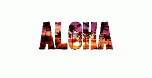 aloha beach - blue text design