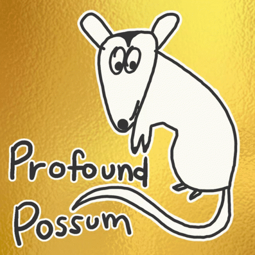 a picture of a cartoon mouse with the words profound possum below it