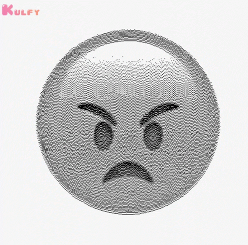 an image of a frowning face in black and white
