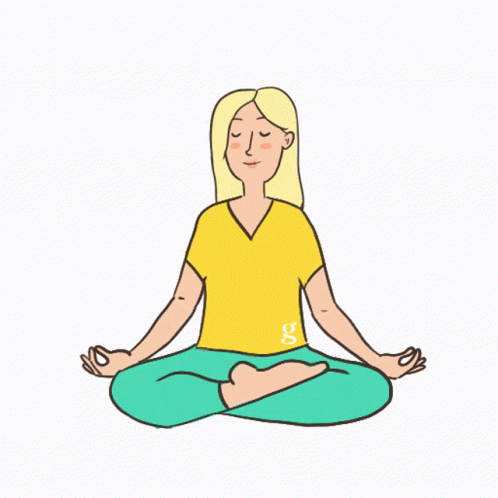 a woman is sitting in the middle of the body doing yoga