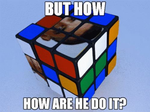 a rubik cube is shown with words about it