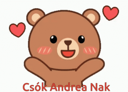 a blue teddy bear with a blue heart is overlaid with the words csoku andora naak