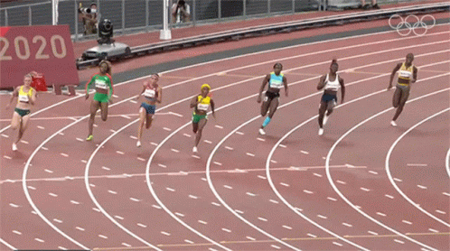 this is a virtual video game depicting a track running competition