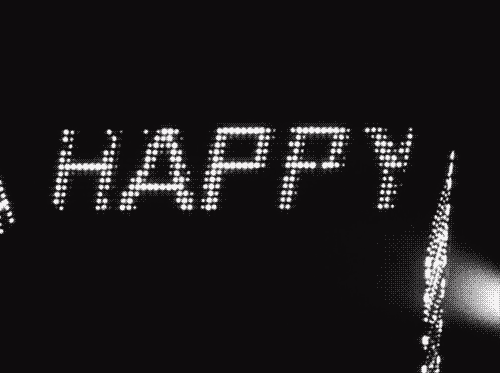 a picture with the words happy spelled out of white dots