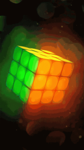 an image of a blue and green rubik cube
