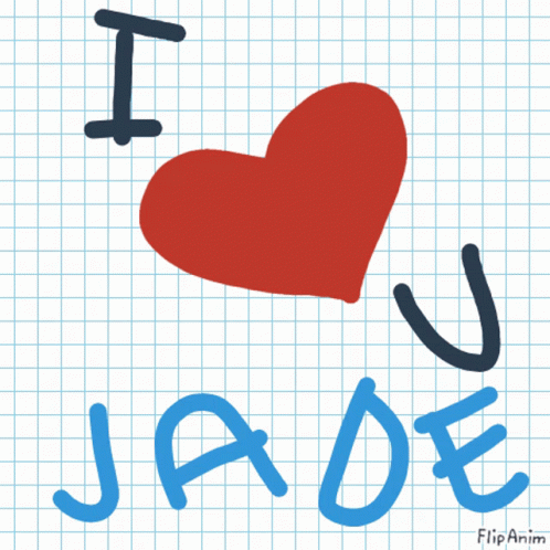 a blue heart in the background and the words, i love my jadel