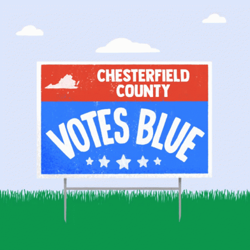 the sign is in the grass that says chesterfield county