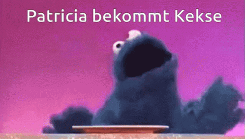 the word patricia belomint kekse is displayed on a screen image