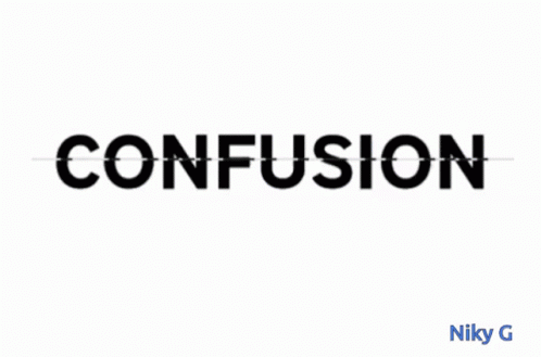 the word confusion against a white background
