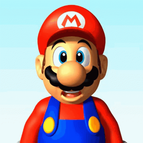 a mario kart standing wearing a red pants