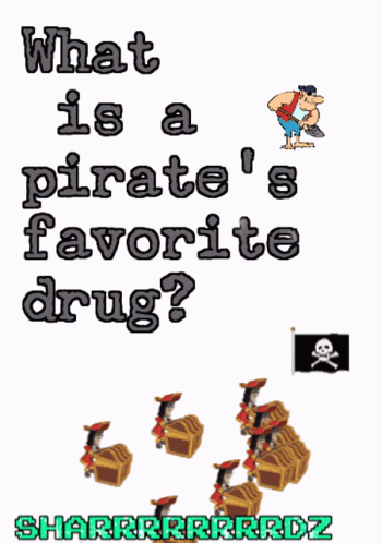 a pirate poster with words on it