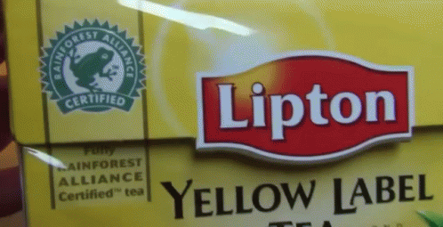 the label for lipton's yellow labeling tea on a package